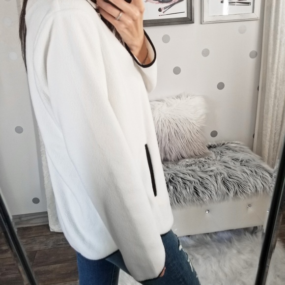 Snow White Fleece Pocket Pullover Jacket Fall Winter Jackets - Picture 7 of 12